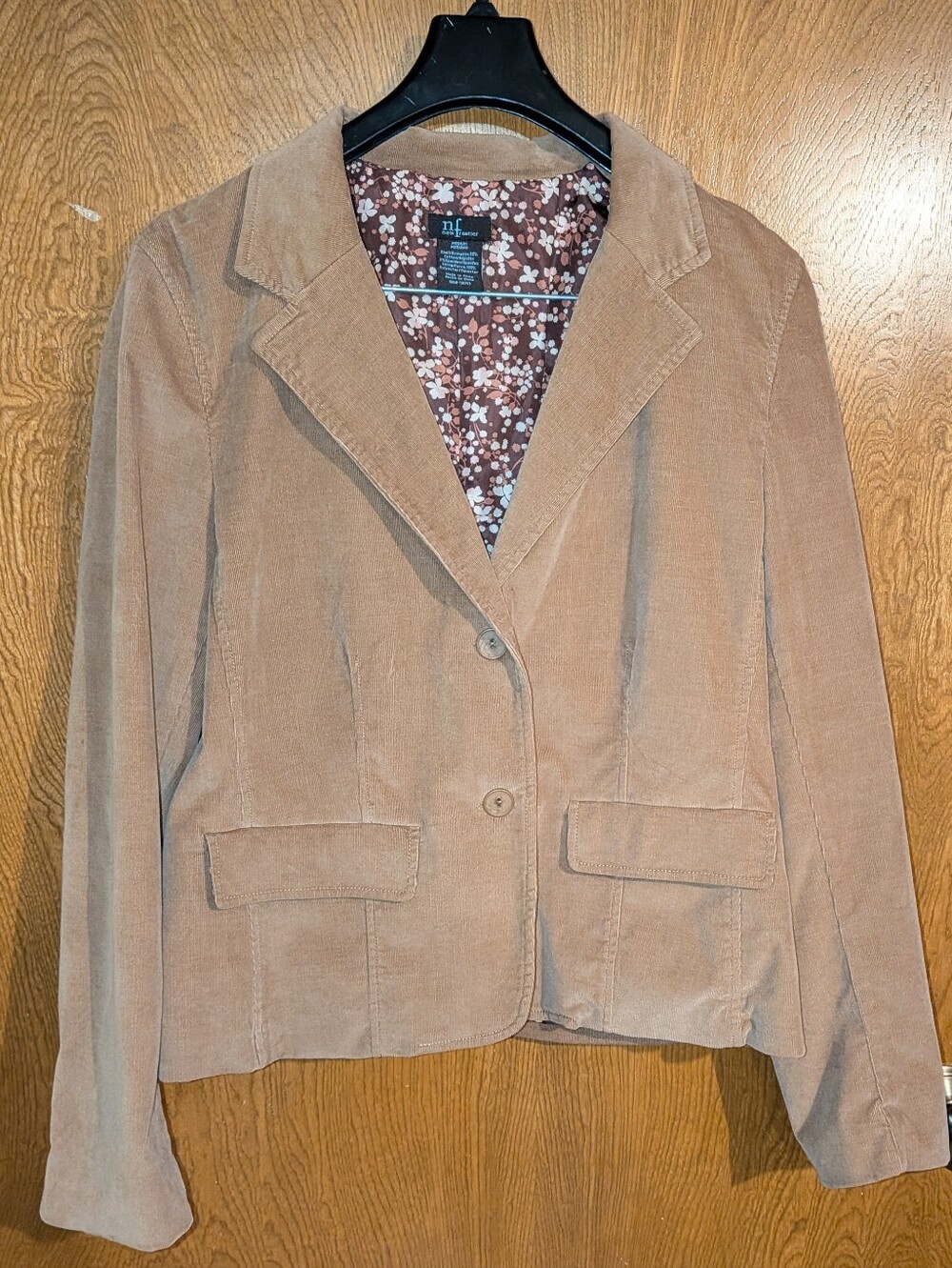 New Frontier Light Brown Corduroy Blazer Jacket